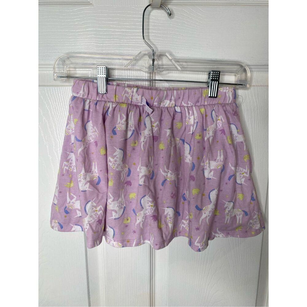 Cat & Jack Girls Skort L Lavender Unicorn Print Play Clothes Elastic Waistband